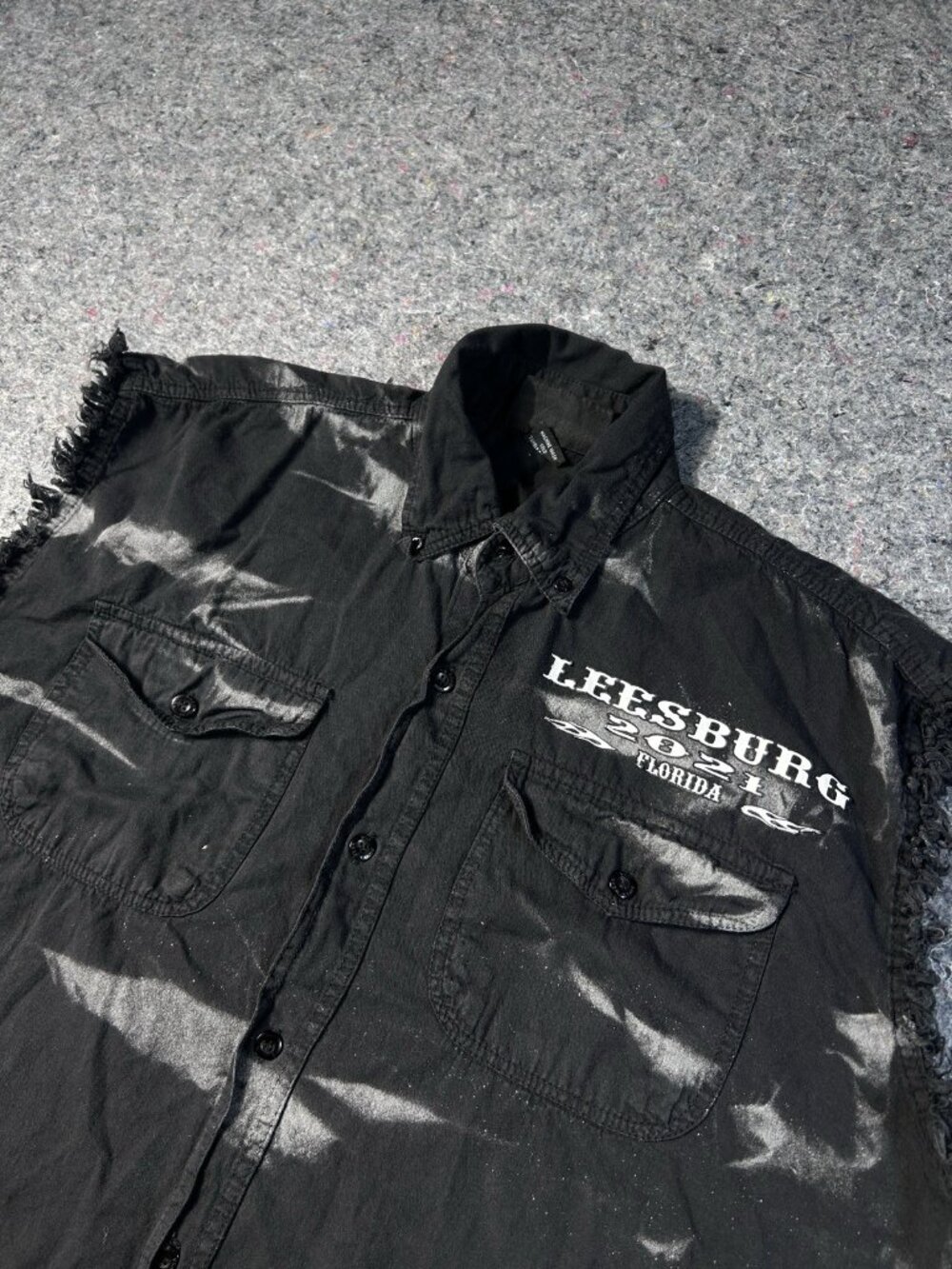 Biker  Wear USA Cut Off Vest Leesburg Florida 2021 Graphic Size Large - Picture 5 of 7